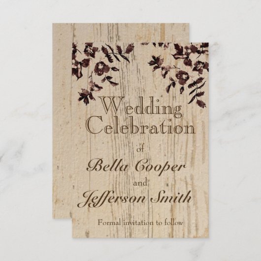 Rustisch hout save the date (Voorkant / Achterkant)