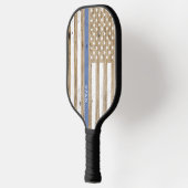 Rustisch hout Thin Blue Line Patriotic USA Flag Pickleball Paddle (Links)