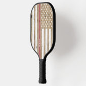 Rustisch hout Thin Red Line Patriotic USA Flag Pickleball Paddle (Links)