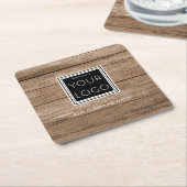 Rustisch hout voor zakelijke Logo Kartonnen Onderzetters (Schuin)