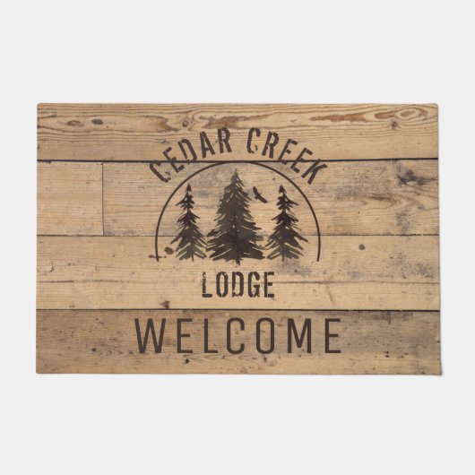 Rustisch hout Wilderness Forest WELCOME Deurmat (Voorkant)