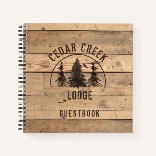 Rustisch Hout Wilderness Vacation Rental Guestbook Notitieboek (Voorkant)