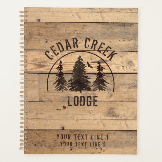 Rustisch hout Wilderness Vacation Rental Planner (Voorkant)