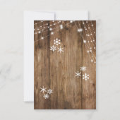 Rustisch hout, witte lichten en neusvlokken RSVP (Achterkant)