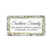 Rustisch hout — Zuidelijke katoen en botanisch adr Etiket (Voorkant)