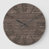 Rustisch houtaffect Bruin Grote Klok (Voorkant)