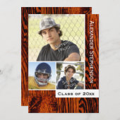 Rustisch houten Afstuderen Kaart (Voorkant / Achterkant)