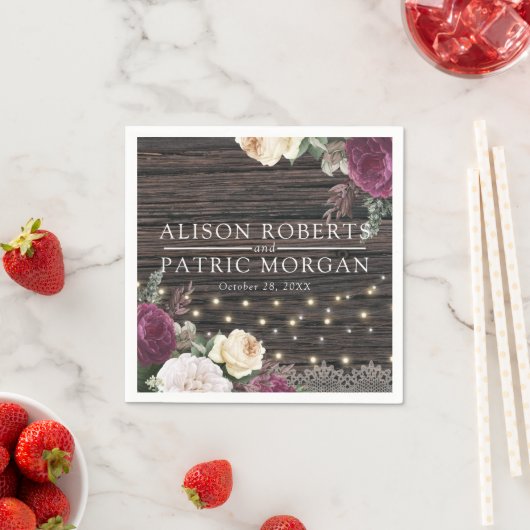 Rustisch houten bruiloft servet (Insitu)