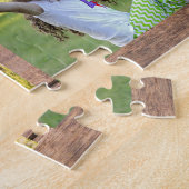 Rustisch houten familiekollage 6 foto's legpuzzel (Zijkant)