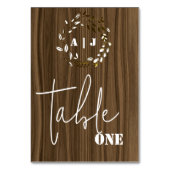 Rustisch houten leder Wreath Weddenschappen Kaart (Voorkant)