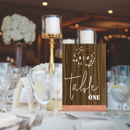 Rustisch houten leder Wreath Weddenschappen Kaart