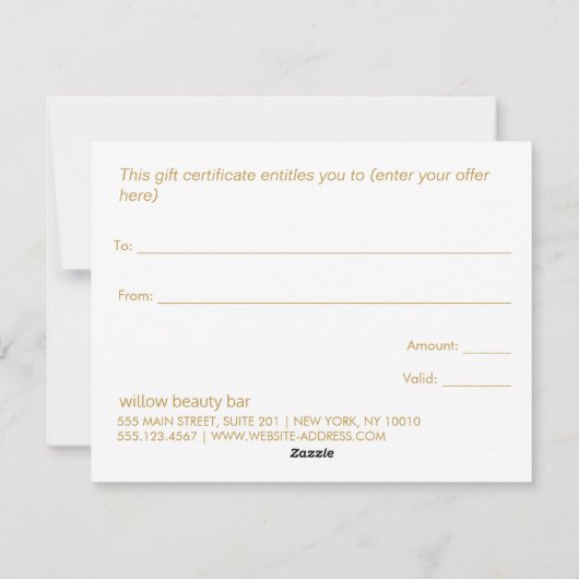 Rustisch houtscheldcertificaat feestdagenkaart (Achterkant)