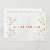 Rustisch houtscheldcertificaat feestdagenkaart (Voorkant / Achterkant)