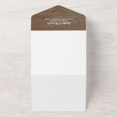 Rustisch houtsfotoland Wedding All In One Uitnodiging (Buitenkant)