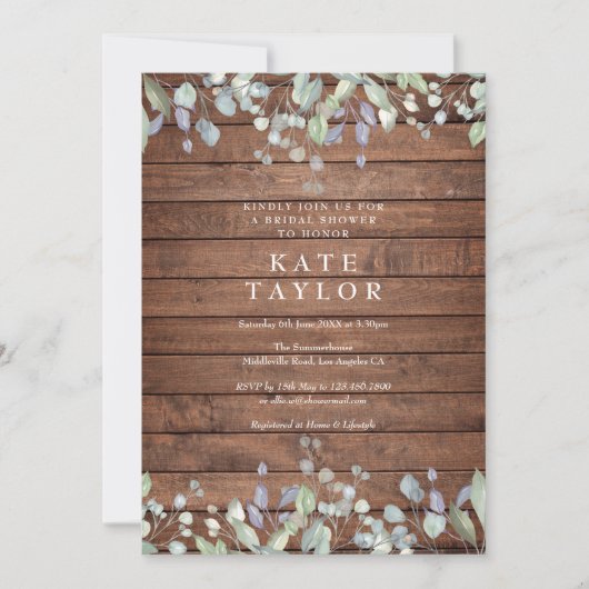 Rustisch houtslijm en Lila Vrijgezellenfeest Kaart (Voorkant)