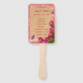 Rustisch houtsroze vlinderprogramma handwaaier (Voorkant)