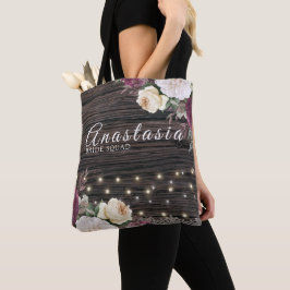 Rustisch houtweddenbridadesquad tote bag