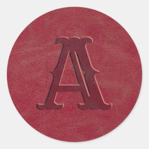 Rustisch Initiaal van de Monogram van de Textuur v Ronde Sticker