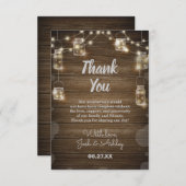 Rustisch Jubileum met houten achtergrond lichte gl Bedankkaart (Voorkant / Achterkant)