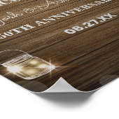 Rustisch Jubileum met houten achtergrond lichte gl Poster (Hoek)