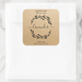 Rustisch kaarslabel Lavender Wreatar-etiket Vierkante Sticker (Tas)