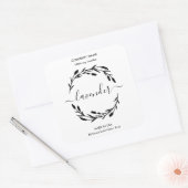 Rustisch kaarslabel Lavender Wreatar-etiket Vierkante Sticker (Envelop)
