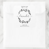 Rustisch kaarslabel Lavender Wreatar-etiket Vierkante Sticker (Tas)
