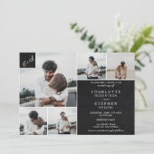 Rustisch karton initialen 6 foto's bruiloft kaart (Staand voorkant)