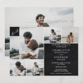 Rustisch karton initialen 6 foto's bruiloft kaart (Voorkant / Achterkant)