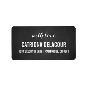 Rustisch karton met Adresetiketten voor liefdesscr Etiket