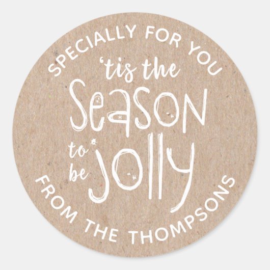 Rustisch Kerst sticker (Voorkant)