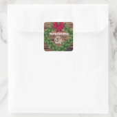 Rustisch Kerst sticker Envelopzegel (Tas)