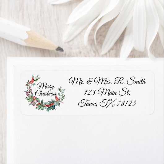 Rustisch kerstadres etiket (Insitu)