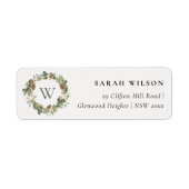 Rustisch kerstadres katoentoon Monigram Etiket (Voorkant)