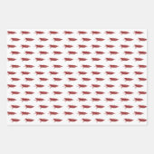 Rustisch kerstboompatroon in land, rood en wit inpakpapier vel (Voorkant 2)