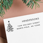 Rustisch kerstboomruitadres  zelfinktende stempel