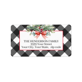 Rustisch kerstbuffelretouradres etiket