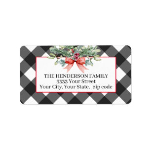 Rustisch kerstbuffelretouradres etiket