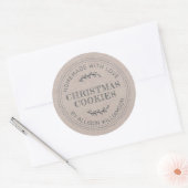 Rustisch kerstcadeau voor kerstkoekjes Kraft Paper Ronde Sticker (Envelop)