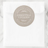 Rustisch kerstcadeau voor kerstkoekjes Kraft Paper Ronde Sticker (Tas)