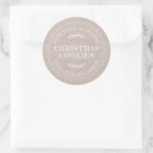 Rustisch kerstcadeau voor kerstkoekjes Kraft Paper Ronde Sticker (Tas)