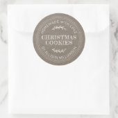 Rustisch kerstcadeau voor kerstkoekjes Kraft Paper Ronde Sticker (Tas)