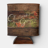 Rustisch kerstfeest blikjeskoeler (Voorkant)