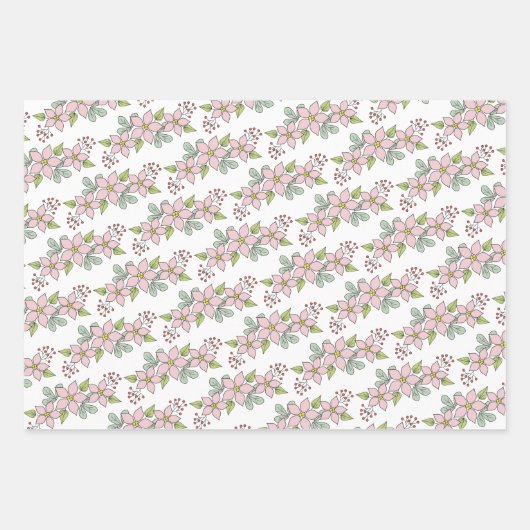 Rustisch kerstfeest in Poinsettia Inpakpapier Vel (Voorkant 3)