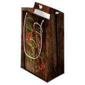 Rustisch kerstfeest klein cadeauzakje (Voorkant Gekanteld)