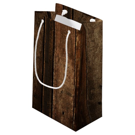 Rustisch kerstfeest klein cadeauzakje (Achterkant Gekanteld)