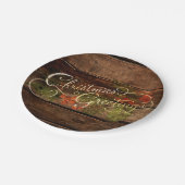 Rustisch kerstfeest papieren bordje (Gekanteld)