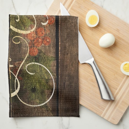 Rustisch kerstfeest theedoek (Quarter Fold)