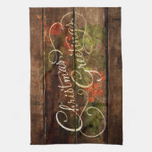 Rustisch kerstfeest theedoek (Verticaal)