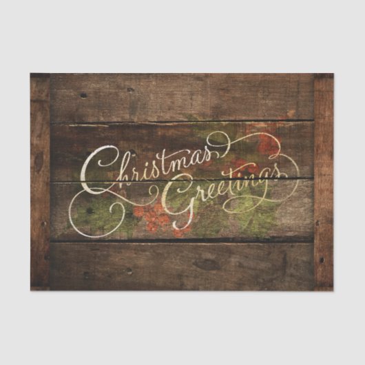 Rustisch kerstfeest tissuepapier (Voorkant)